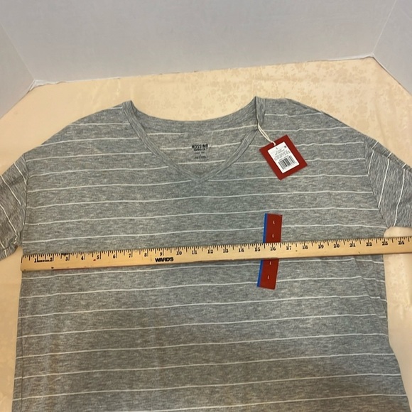 Mossimo Supply Co Gray Stripe Long sleeve Top Size L - Picture 3 of 7